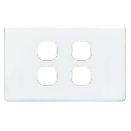 4Gang Slimline Grid & Cover Plate - White